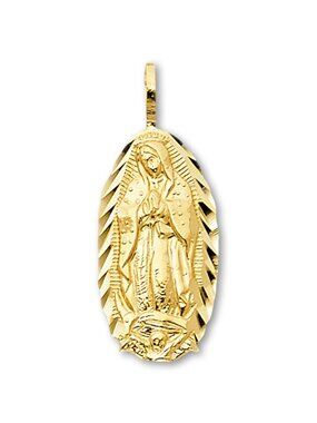 14K Gold Guadalupe Pendant | Dainty Virgin Mary Charm By Tehrani Jewelry